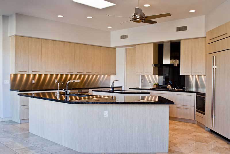 Modern kitchen of custom home in Phoenix