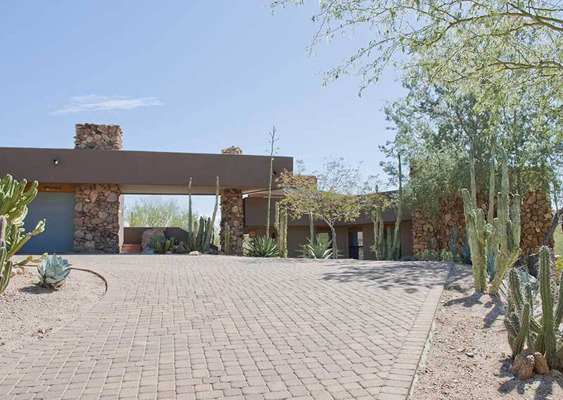 Courtyard of custom home in Phoenix, Arizona