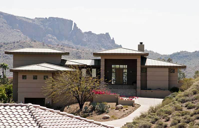 Front of beautiful custom home in Phoenix, Arizona