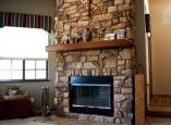 Stone fireplace of custom home in Phoenix