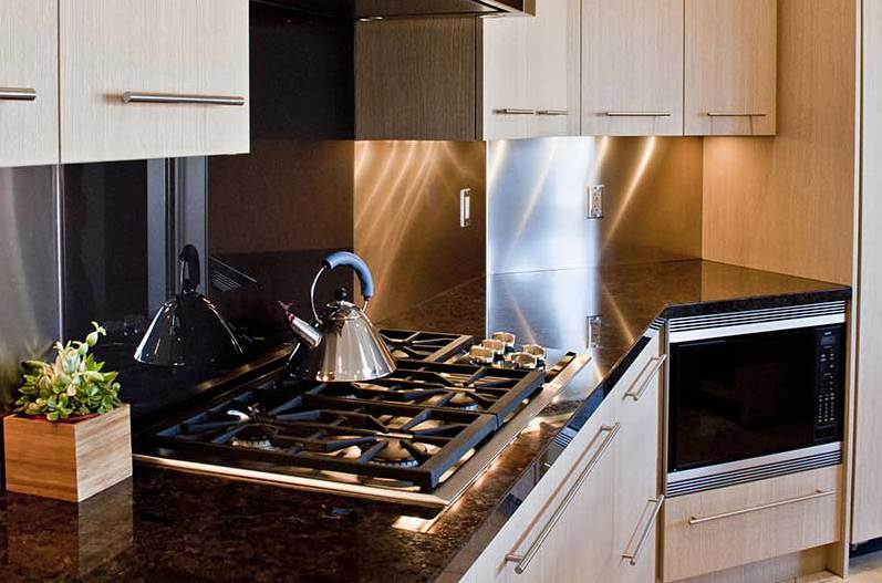 Gas stove in modern kitchen of custom home in Phoenix