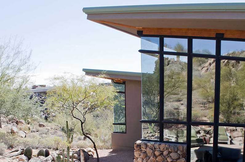 Patio of custom home in Phoenix, Arizona